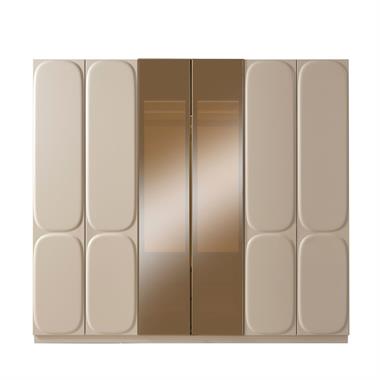 Bubble 6 Kapılı MDF Gardırop Vizyon Bej 240 cm