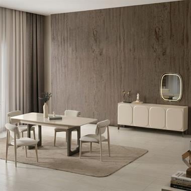 Bubble Ünitesiz Yemek Odası Takımı MDF Lake Boya Açılır Masalı