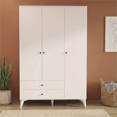 Vega 3 Kapaklı Gardırop Mat Beyaz 109x200x47 cm (161379)