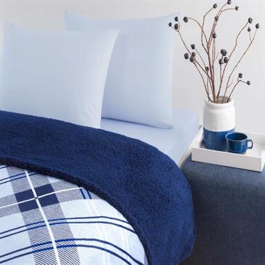 Taç Rialta Tek Kişilik Battaniyeli Çarşaf Seti Mavi