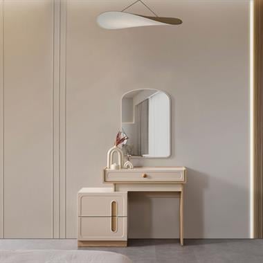 Capella Aynalı Şifonyer Beyaz Modern MDF Gövdeli