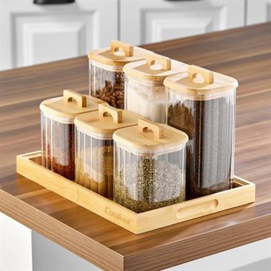 Cooker CKR3831 6 Parça Borosilikat Cam Baharat Takımı