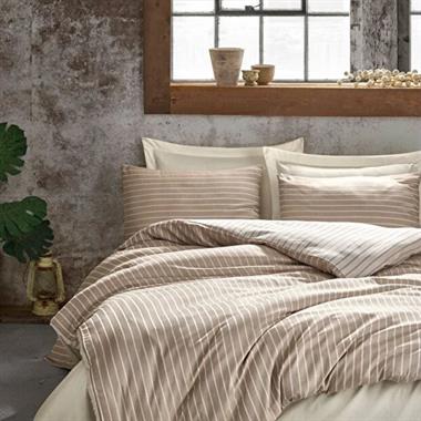 Cotton Box Bamboo Saten Çift Kişilik Nevresim Takımı Vizon