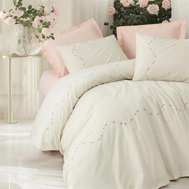Cotton Box Brode Orya Ranforce %100 Pamuk Nevresim Takımı Çift Kişilik Somon