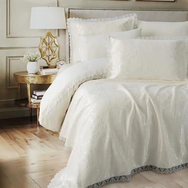 Cotton Box Chı Chı Velora Krem Çift Kişilik Pikeli Nevresim Takımı