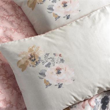 Cotton Box Dalya %100 Pamuk Saten Çift Kişilik Nevresim Takımı Pudra