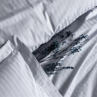 Cotton Box Elegant Stripe Çift Kişilik Saten Nevresim Takımı Gri