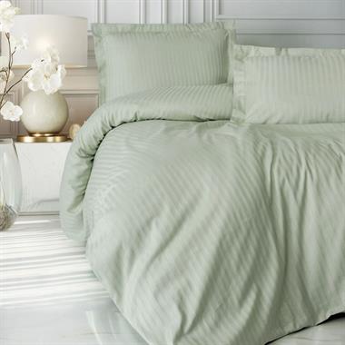 Cotton Box Elegant Stripe Saten Nevresim Takımı Çift Kişilik Adaçayı