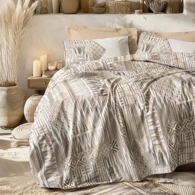 Cotton Box Ethnic Amara Ranforce Çift Kişilik Nevresim Takımı Karamel