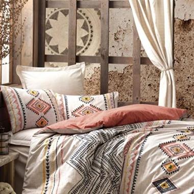 Cotton Box Ethnic Ranforce Felix Kiremit Tek Kişilik Nevresim Takımı 160x220