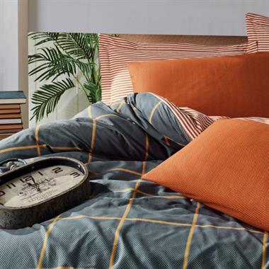 Cotton Box Modern Ranforce Stark Tarçın %100 Pamuk Çift Kişilik Nevresim Takımı 200x220