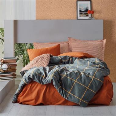 Cotton Box Modern Ranforce Stark Tarçın %100 Pamuk Çift Kişilik Nevresim Takımı 200x220