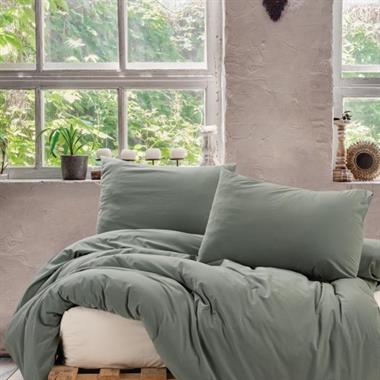 Cotton Box Neat Çift Kişilik Pamuk Poplin Nevresim Takımı - Mint-Krem