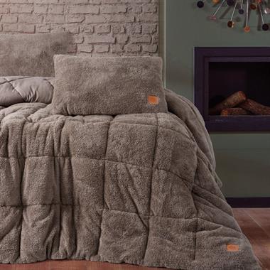 Cotton Box Peluş Yorgan Set Bej – Konforlu ve Sıcak Uyku