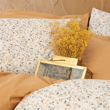 Cotton Box Petite Posy Ranforce %100 Pamuk Bej Çift Kişilik Nevresim Takımı Lastikli Çarşaflı