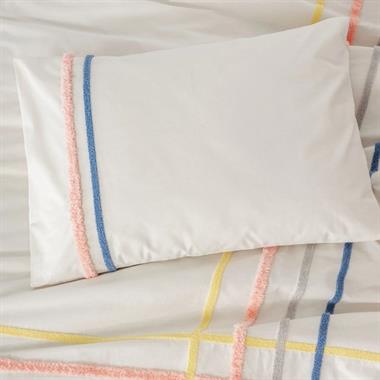 Cotton Box Puff Nakışlı Nevresim Takımı Linea Somon Çift Kişilik %100 Pamuk