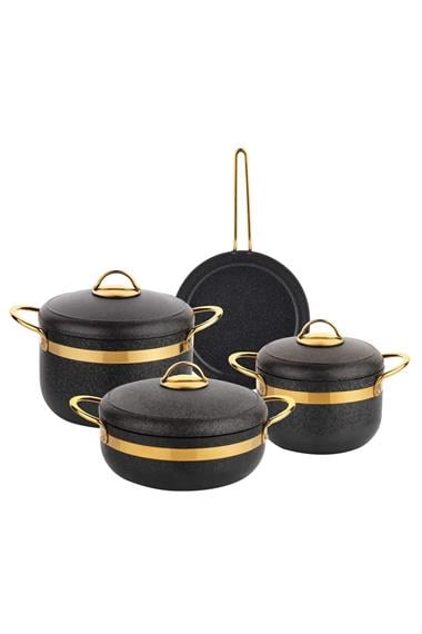Schafer 1S2440 Goldie Tencere Seti 7 Parça Siyah