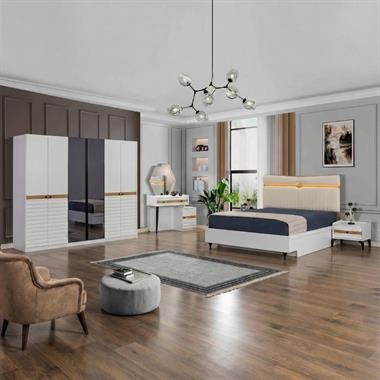 Ece 6 Kapılı Başlıklı Yatak Odası Takımı (Karyolasız)