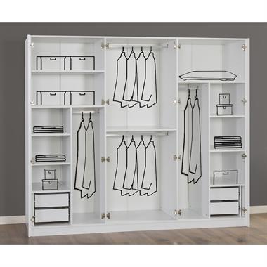 Ece 6 Kapılı Başlıklı Yatak Odası Takımı (Karyolasız)