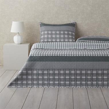 English Home Line Grid Yatak Örtüsü Takımı 200x220 cm