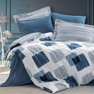 Modern Tek Kişilik Nevresim Takımı Solito Indigo