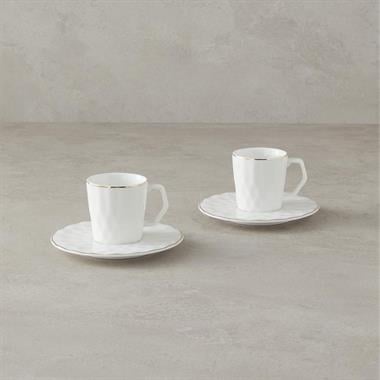 Englısh Home Hestia Kahve Fincan Takımı 80 ml Beyaz 2 Kişilik