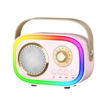 JHY K5 2 Mikrofonlu Bluetooth Kareoke Pembe