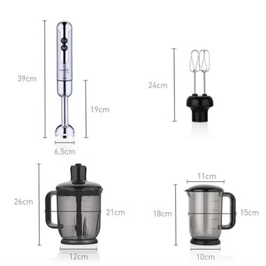 Korkmaz A447-16 Mia Mega Blender Set Inox/Krom