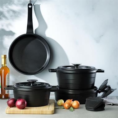 Schafer 1S5735-20003-SIY01 Pro Cast Döküm Tencere Seti 7 Parça-Siyah