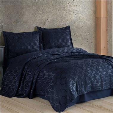 Elart Andrea Çift Kişilik  Günlük Yatak Örtüsü Lacivert