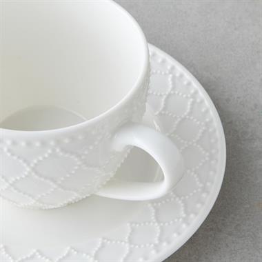 English Home Carmen Bone China Çay Fincanı Takımı 220 ml Beyaz (2 Kişilik)