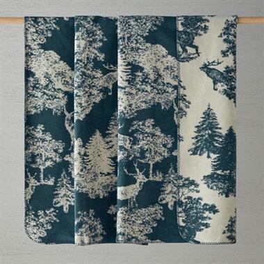 English Home Forest Toile %100 Pamuk Tek Kişilik Battaniye 150x200 cm Yeşil