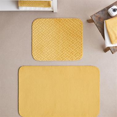 Englısh Home Gridline Banyo Paspası Seti 60x100 cm + Hardal