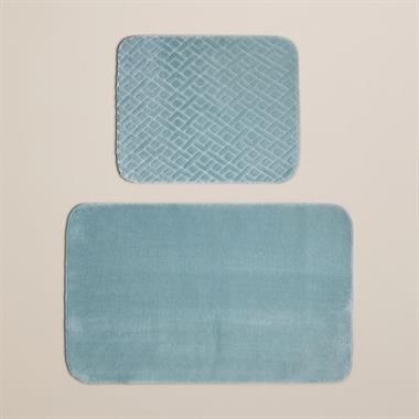 English Home Gridline Banyo Paspası Seti 60x100 cm + Koyu Yeşil
