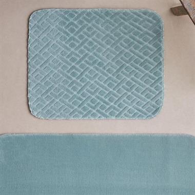 English Home Gridline Banyo Paspası Seti 60x100 cm + Koyu Yeşil