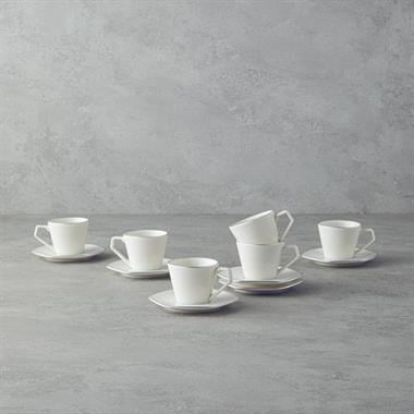 English Home Marlin 12 Parça Kahve Fincan Takımı Platin