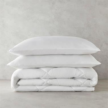 English Home Plain Beyaz Mikrofiber Çift Taraflı Yastık-Yorgan Seti Çk 195x215 cm