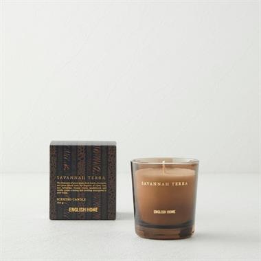 English Home Savannah Terra Kokulu Mum 120 gr Şeffaf Cam