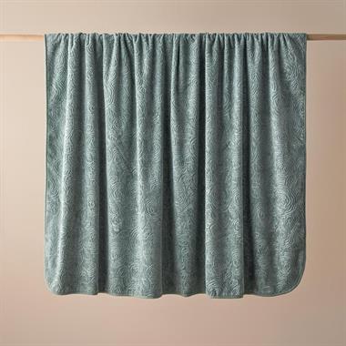 English Home Shabby Rose Emboss Çift Kişilik Battaniye 200x220 cm Seledon