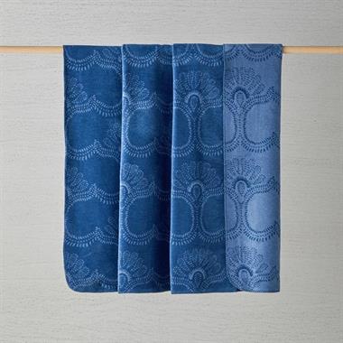 English Home Spread %100 Pamuklu Çift Kişilik Battaniye 200x220 cm Mavi