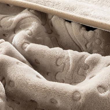 English Home Timeless Emboss Çift Kişilik Battaniye 200x220 cm Bej