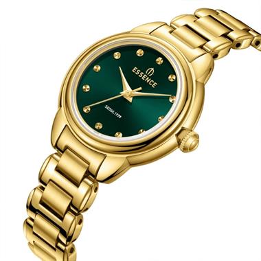 Essence ES6970FE.170 Altın Çelik Kadın Kol Saati – Yeşil Kadran