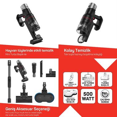 Arzum AR4210-01 Magıclean Hydroflex Dikey Şarjlı Süpürge