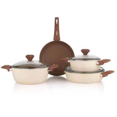 Schafer 1S3516-21003-KRM01 Jasmine Seramik Tencere Seti 7 Parça-Krem