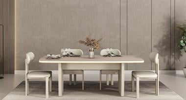 Renata Ünitesiz Yemek Odası Takım Aynalı 6 Sandalyeli Beyaz