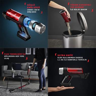 Tefal TY2098WO X Force Flex 9.60 Animal Parquet Complete Şarjlı Dikey Süpürge (7211005342)