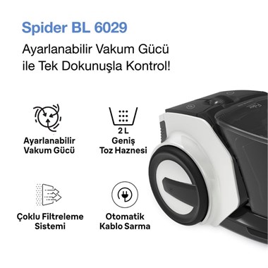 Fakir Spider BL 6029 Pearl White 899 W Toz Torbasız Elektrikli Süpürge