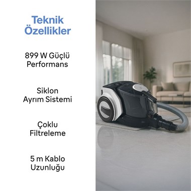 Fakir Spider BL 6029 Pearl White 899 W Toz Torbasız Elektrikli Süpürge