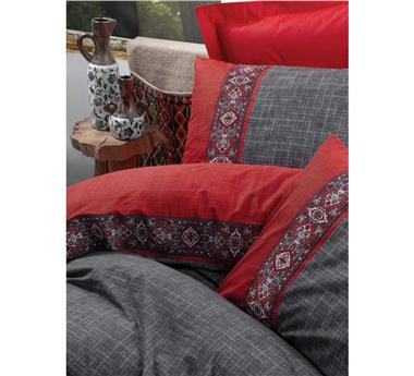 Folk Art Tek Kişilik Nevresim Takımı Ardil Kırmızı