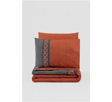 Folk Art Tek Kişilik Nevresim Takımı Tamaya Kiremit